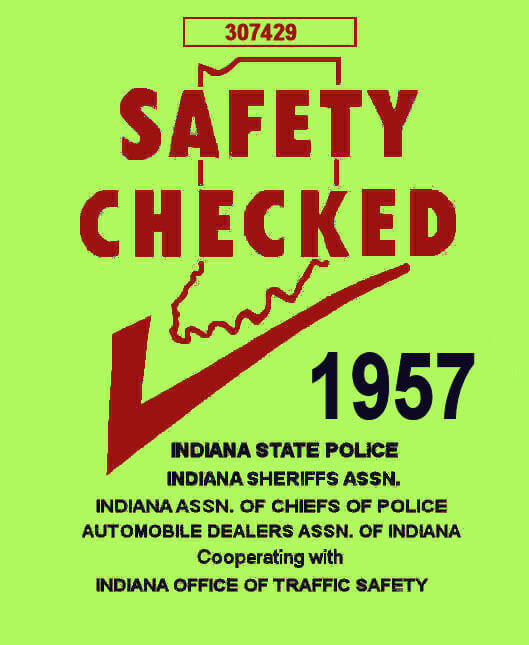 (image for) 1957 Indiana Safety Check Inspection Sticker